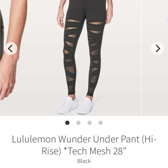 Women’s Lululemon Wunder Under Pant (Hi-Rise) Tech Mesh, 28” inseam, Size 8 - Picture 4 of 5